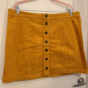 Forever 21 Mustard Yellow Corduroy Button-Front Mini Skirt